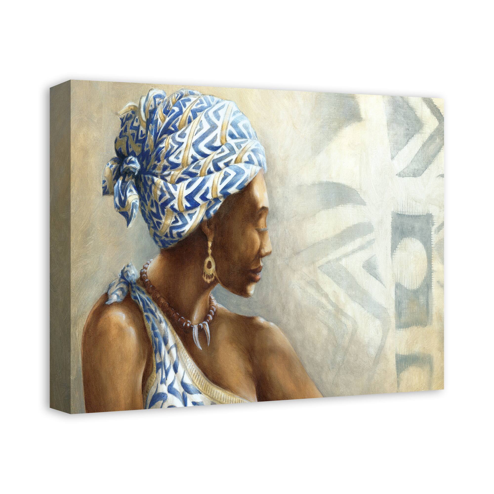 African Women In Head Wrap 20" x 16" Canvas Wall Art